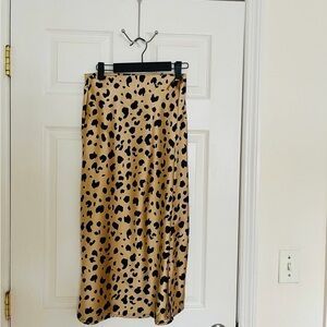 Renee C. Tan and Black Animal Print satin Midi Skirt